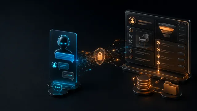 Защищённый ИИ-бот передаёт данные диалога, клиента и заявки в CRM-систему.